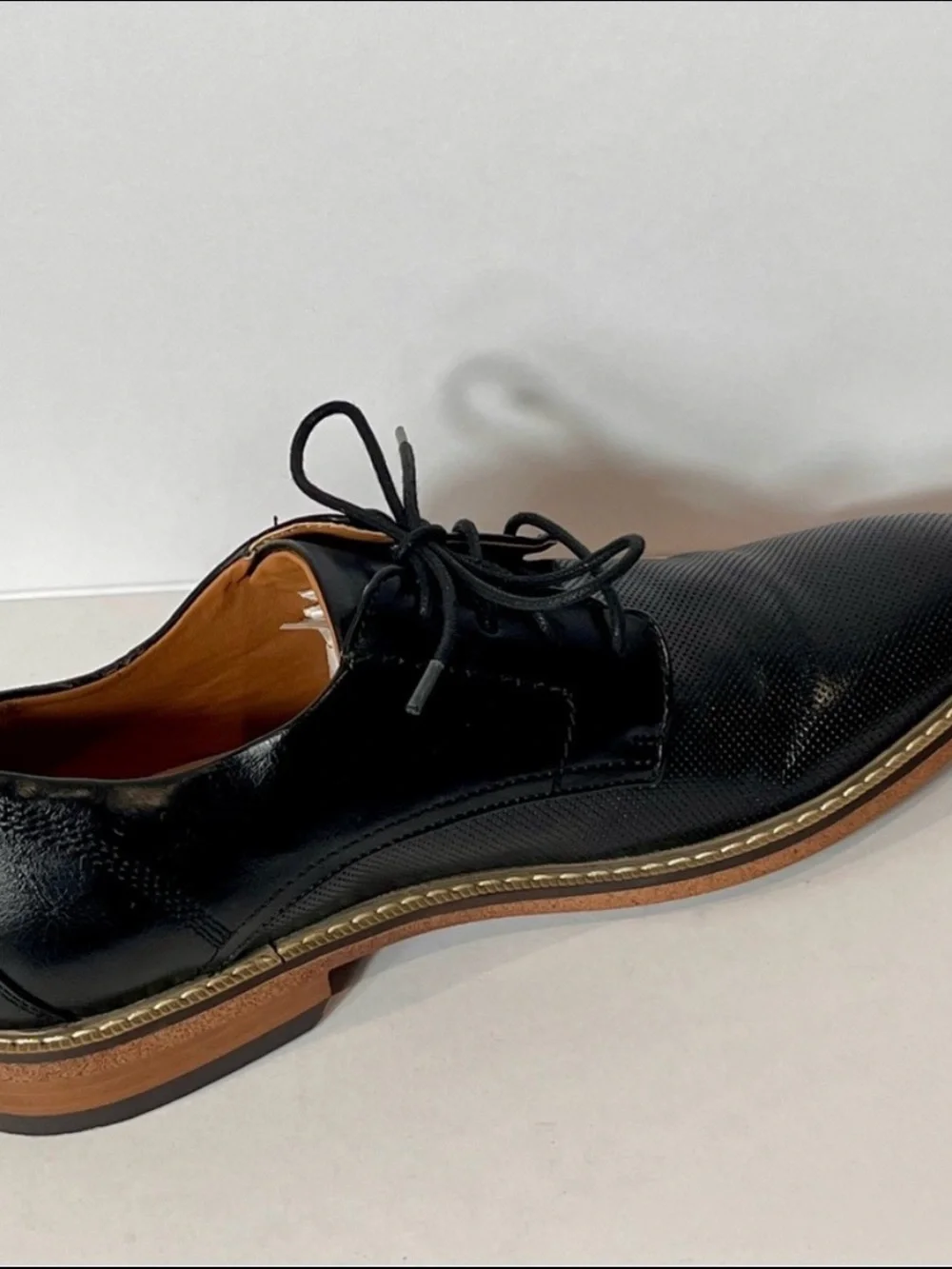 Steve Madden Men’s Nytro Black Perforated Derby Dress Shoes Size 9